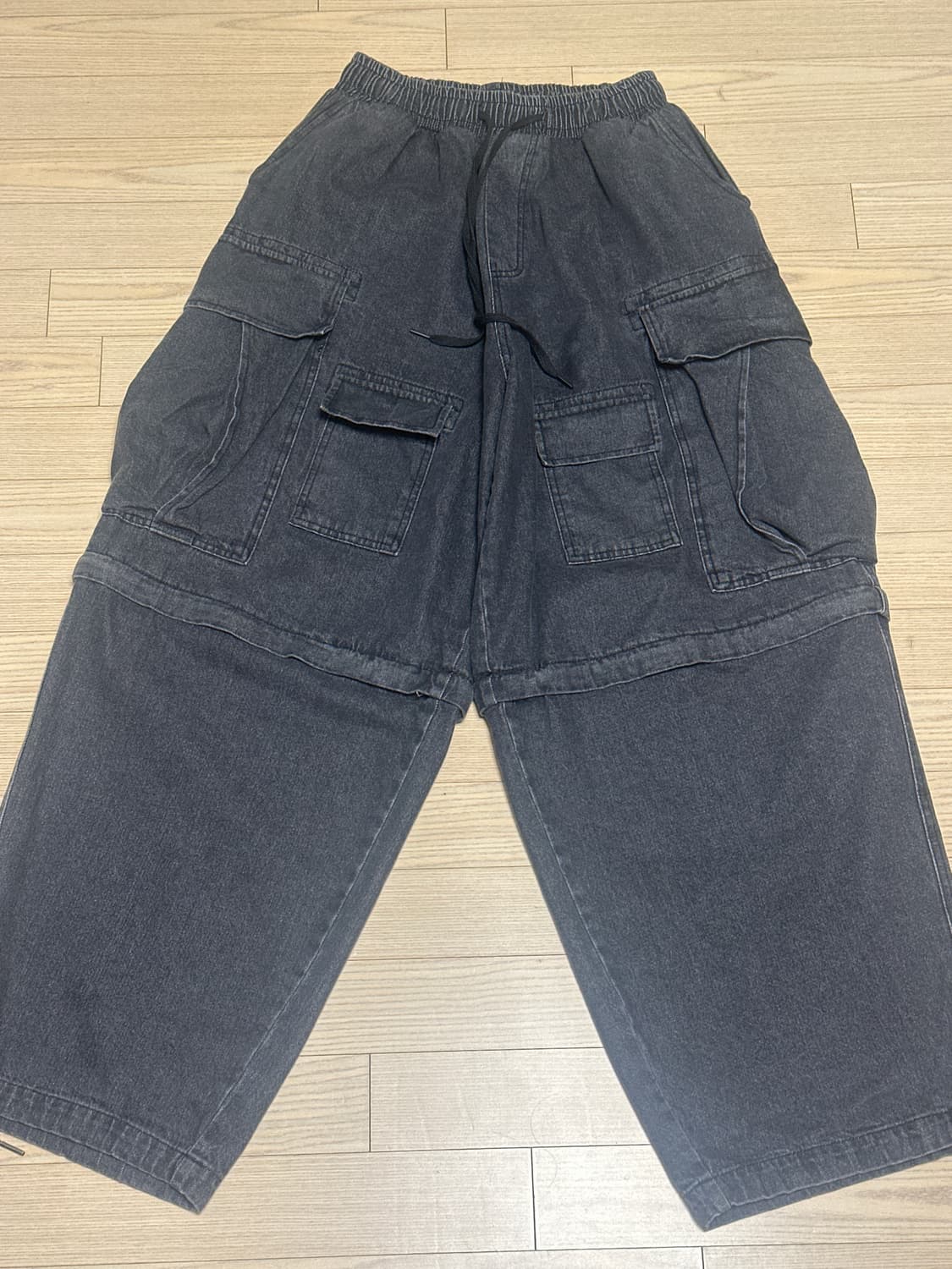 도메스틱 (반바지 변형 가능) 헤비 패널 카고 데님 팬츠 2color 상품이미지1