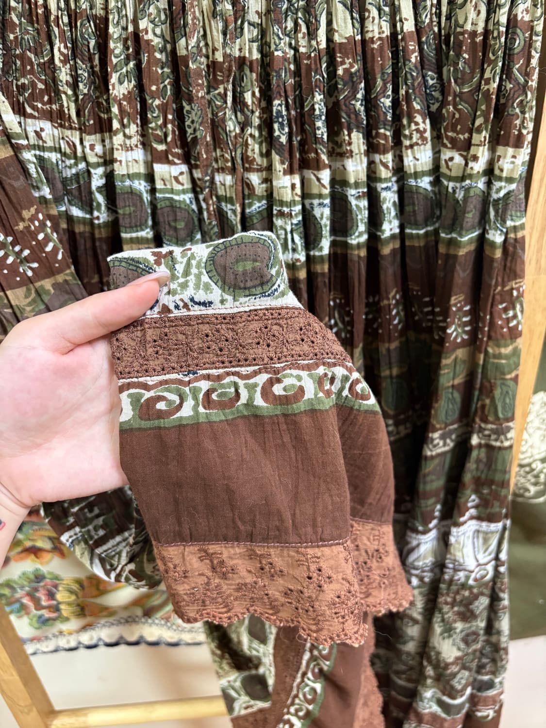 히피 에스닉 패턴 롱 스커트 상품이미지5