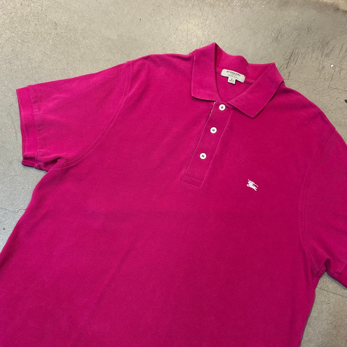 L 버버리 핑크 카라 반팔티 상품이미지1