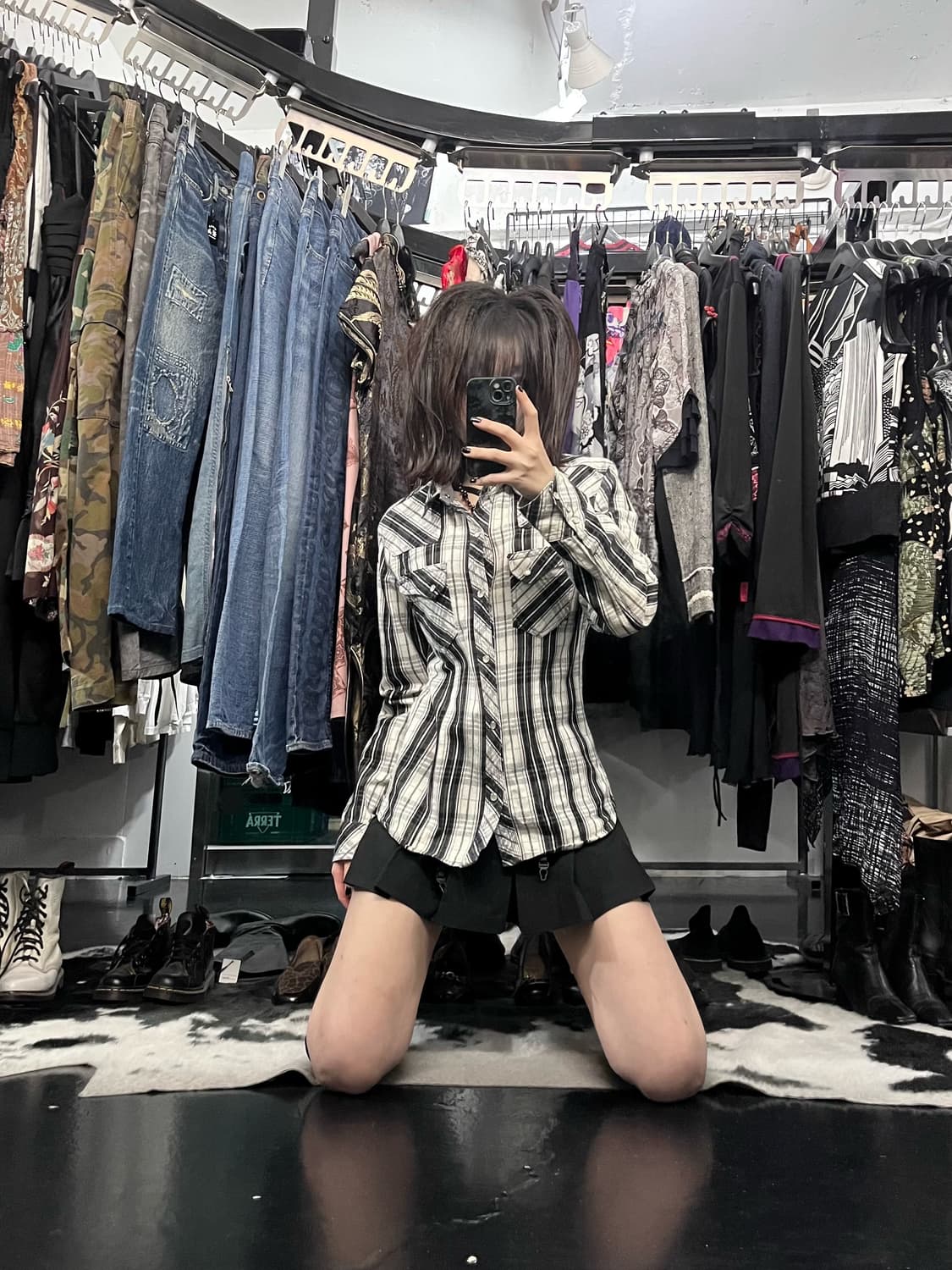 Hideaways 체크 패턴 셔츠 상품이미지1