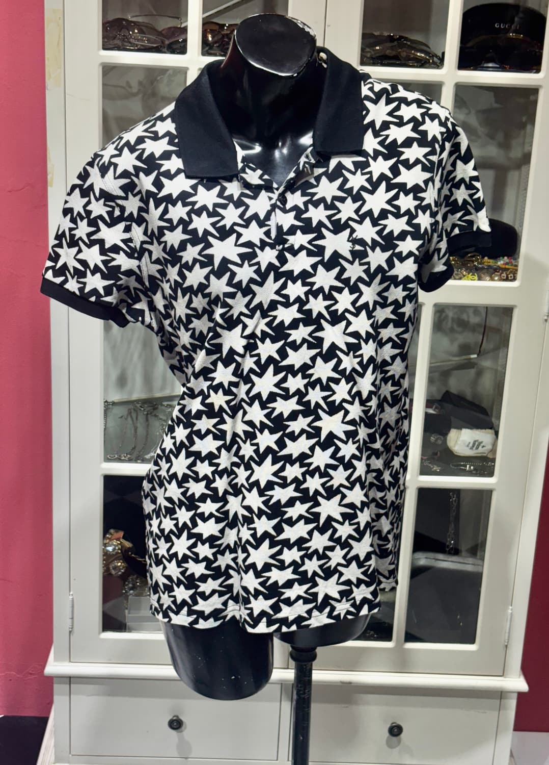 saint laurent T-shirt 생로랑 패턴 카라 반팔 티셔츠 상품이미지1