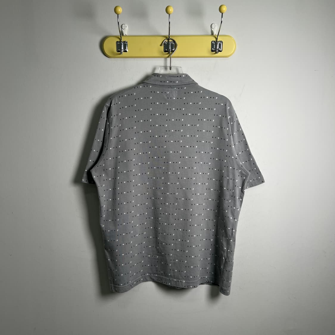 stussy 스투시 빈티지 그레이 반팔 폴로 셔츠 M 상품이미지3