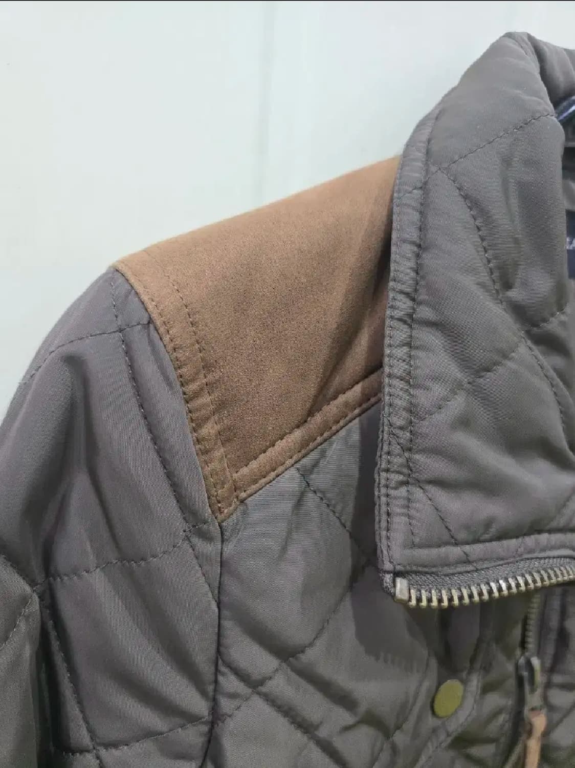 자라 베이직 퀼팅 벨트 자켓 카키 상품이미지8