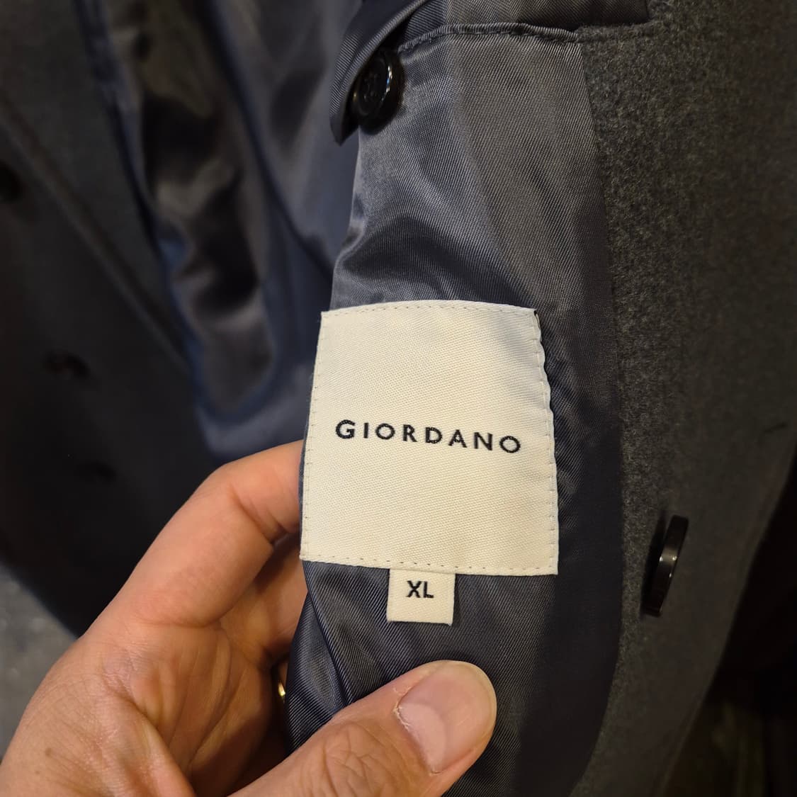 XL(착샷잇음) 그레이 울 더블롱코트  상품이미지4