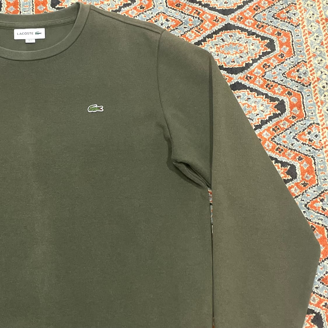 라코스테 카키 맨투맨 티셔츠 여성M 상품이미지2