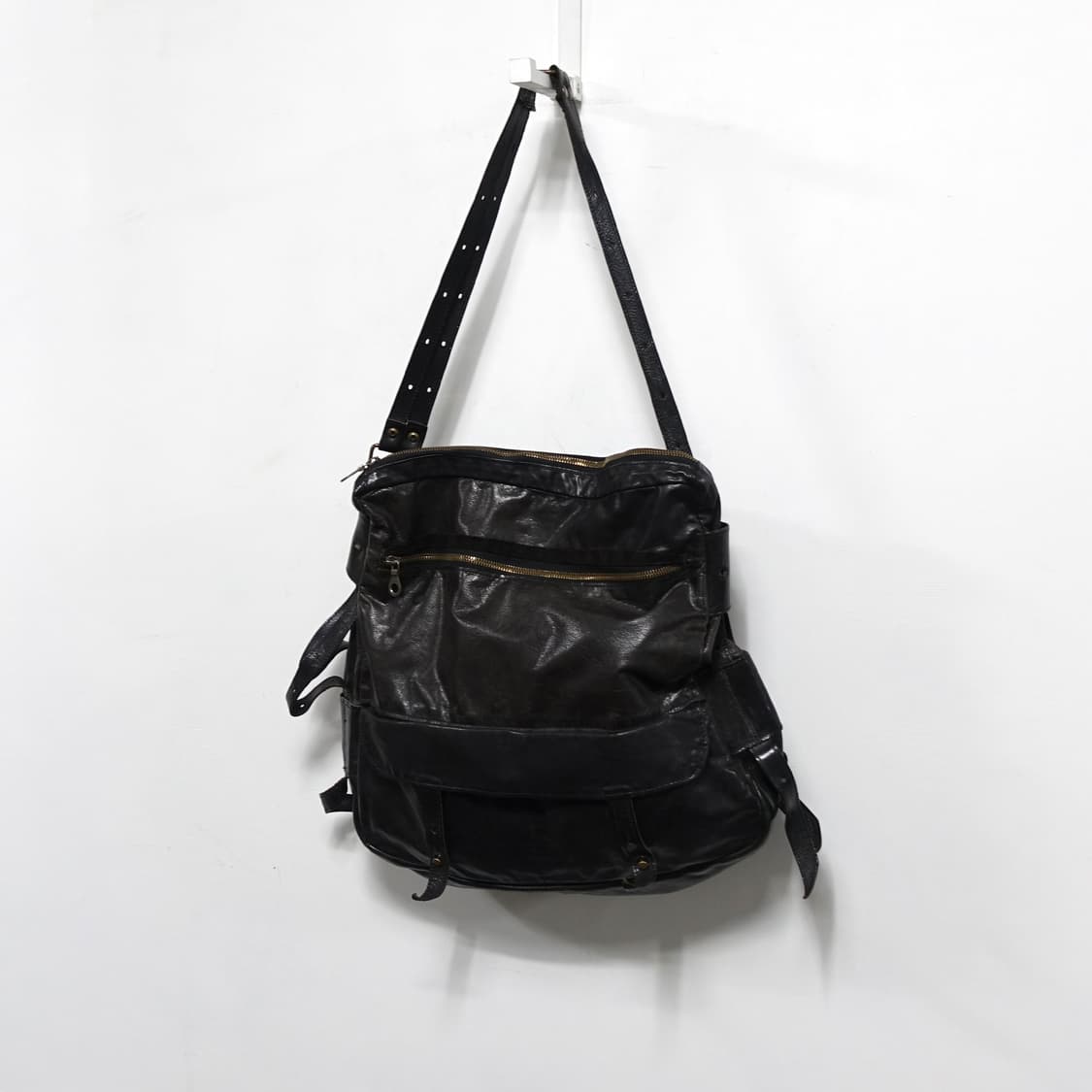 JAS MB 아티잔 잉글랜드 핸드메이드 더블벨트 레더 숄더백 상품이미지4