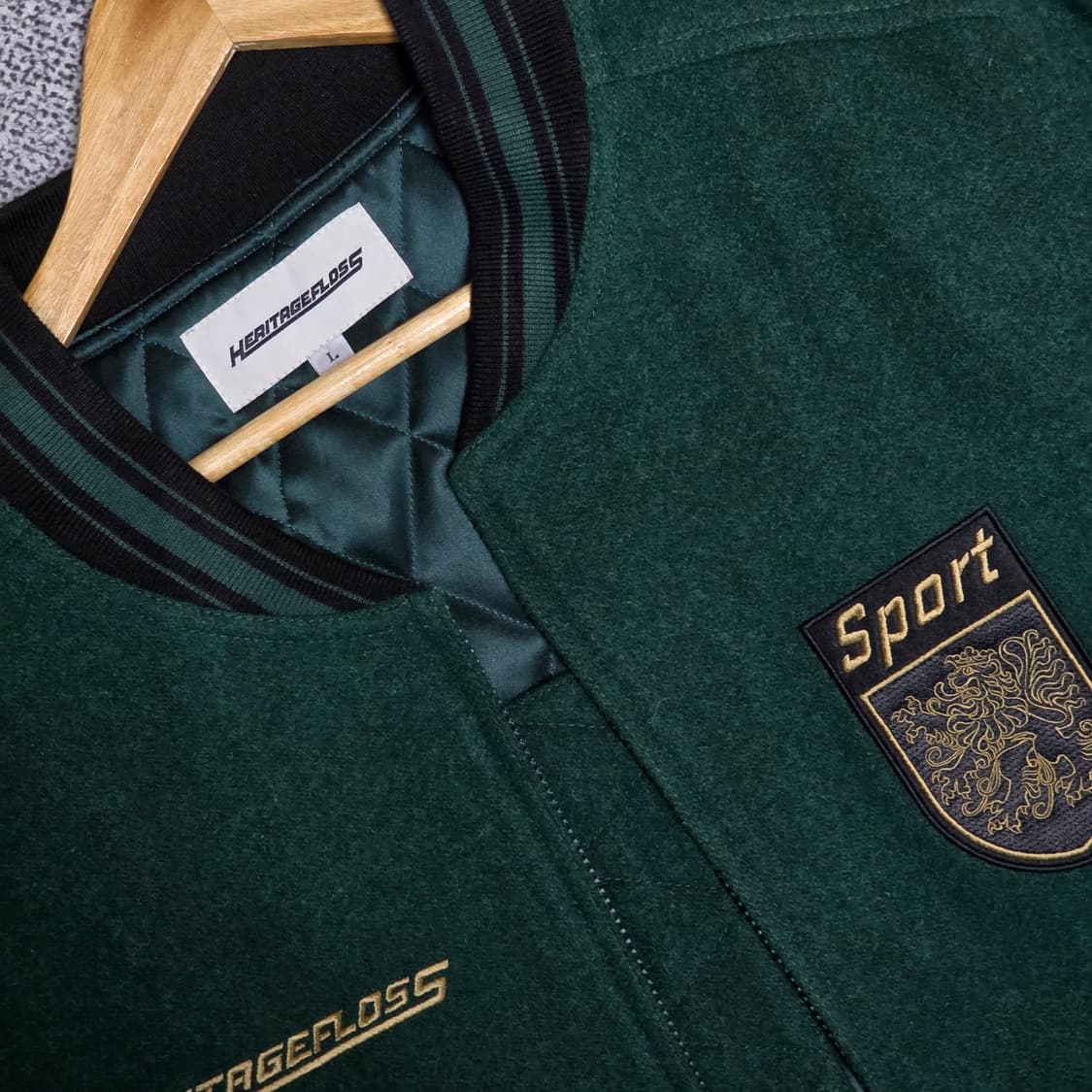 (L) 헤리티지플로스 바시티자켓 그린 상품이미지4