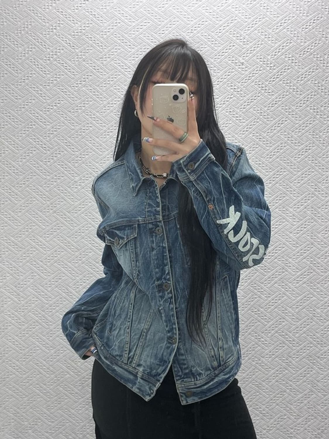 에비수 빈티지 스트릿 힙합 드레이프 워싱 데님자켓 100 C07614 상품이미지2