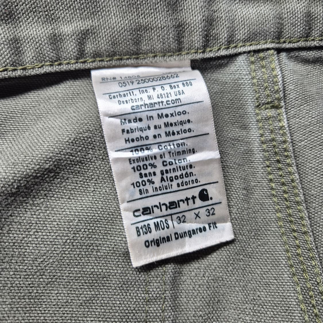 칼하트 더블니 모스그린 덩가리핏

 상품이미지8