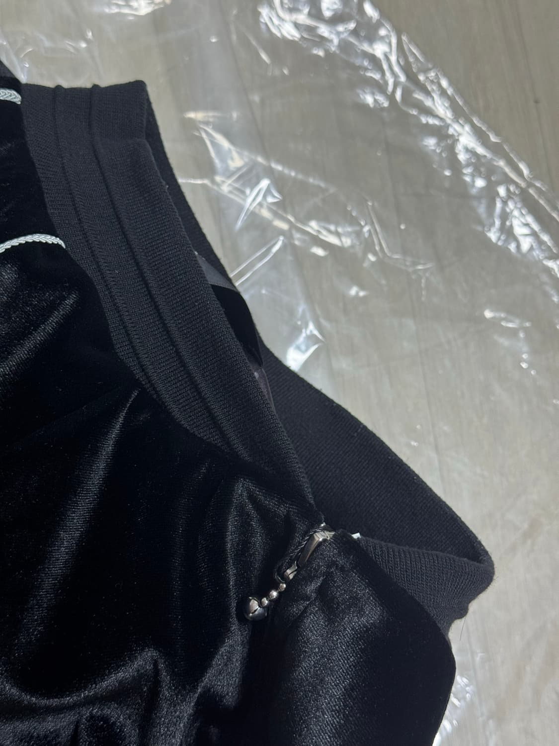 [L] ETCE 스컬 벨벳 블루종 자켓 상품이미지3