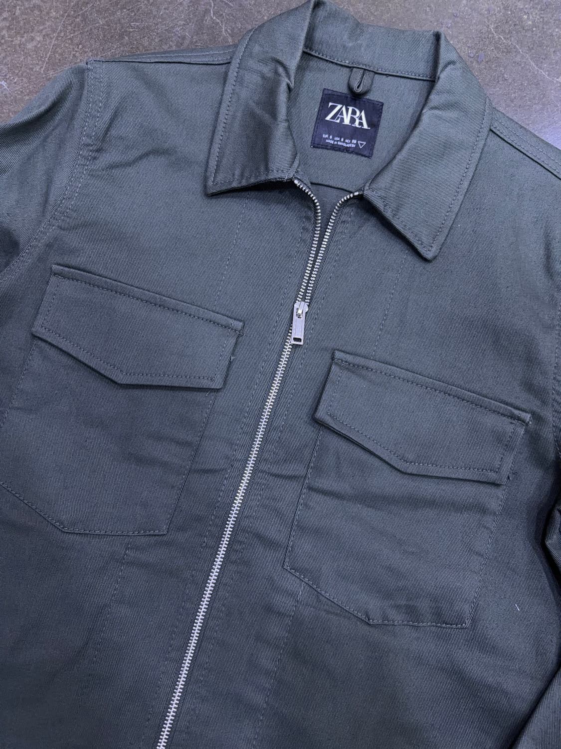 자라 워크자켓 셔츠 자켓 2way 집업자켓 올리브 S 상품이미지3