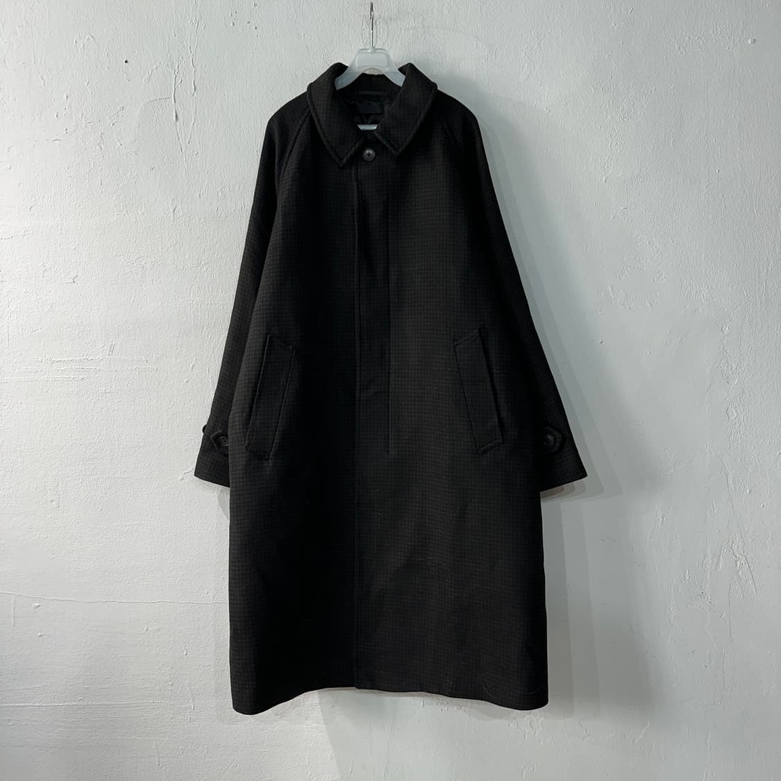 유니클로 하운드투스 잔체크 오버핏 롱코트 XXL 상품이미지1