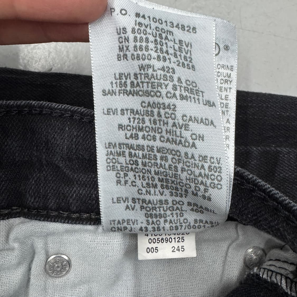 리바이스 569 새깅 와이드 데님팬츠 블랙 상품이미지10