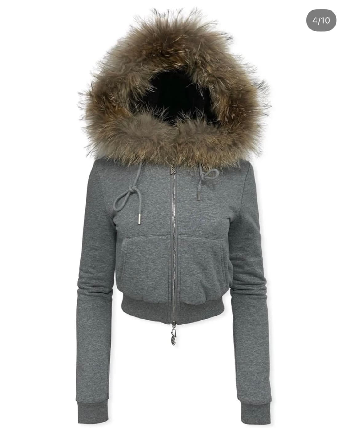 페일제이드 울프죠 차콜 크롭 후드집업 상품이미지1