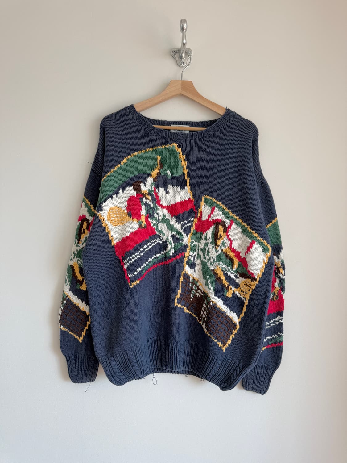 90's 제이프레스(J.PRESS) 핸드메이드 코튼 니트(반도 라이센스) 상품이미지1