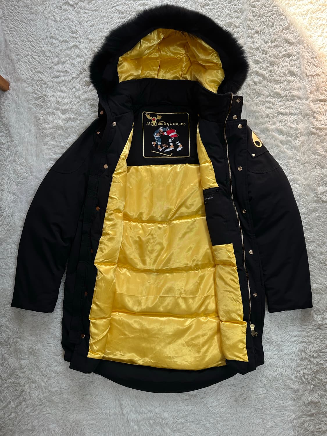 무스너클 스틸링 블랙 폭스퍼 패딩 M 상품이미지2