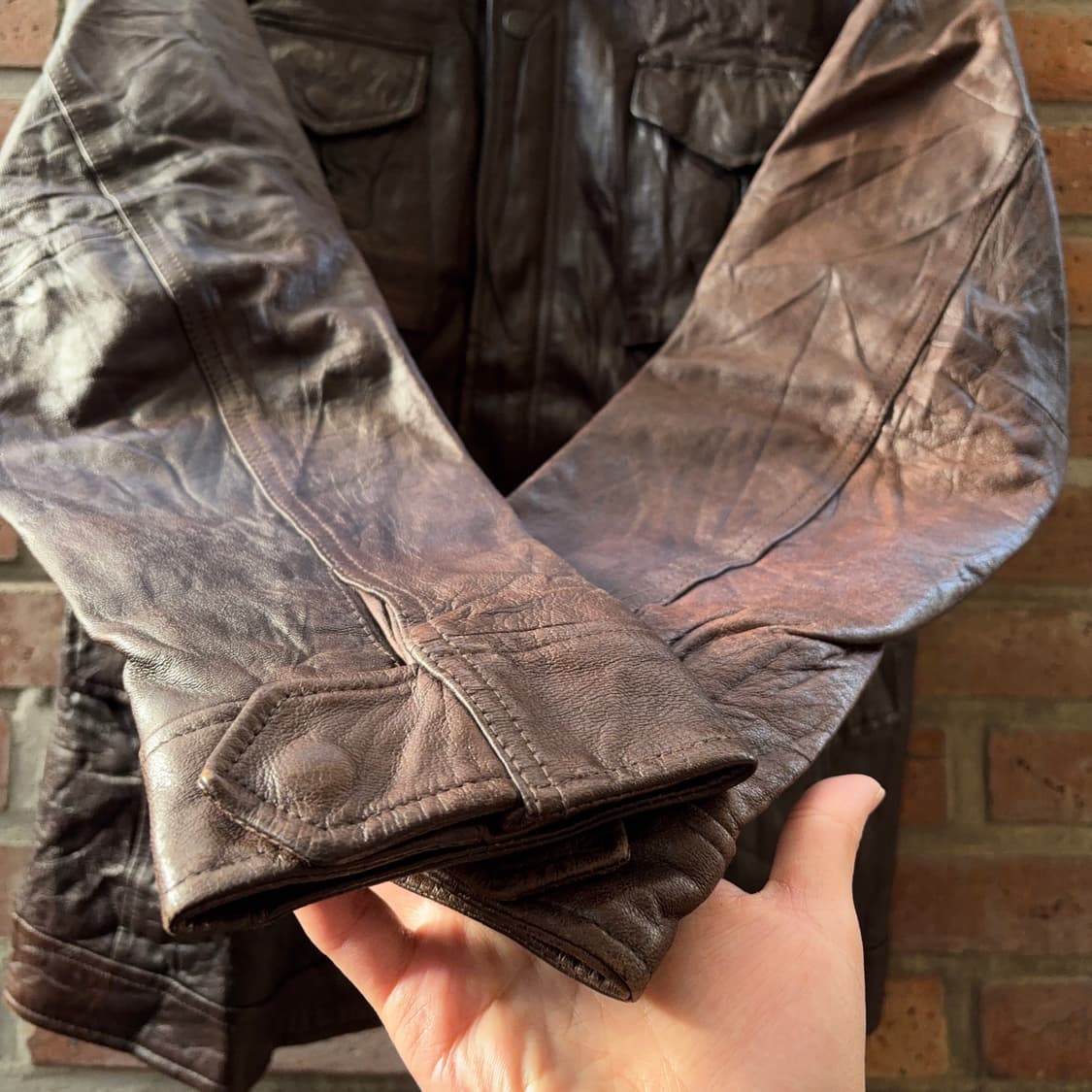 백넘버 Back Number 브라운 양가죽 필드 레더 자켓  상품이미지4