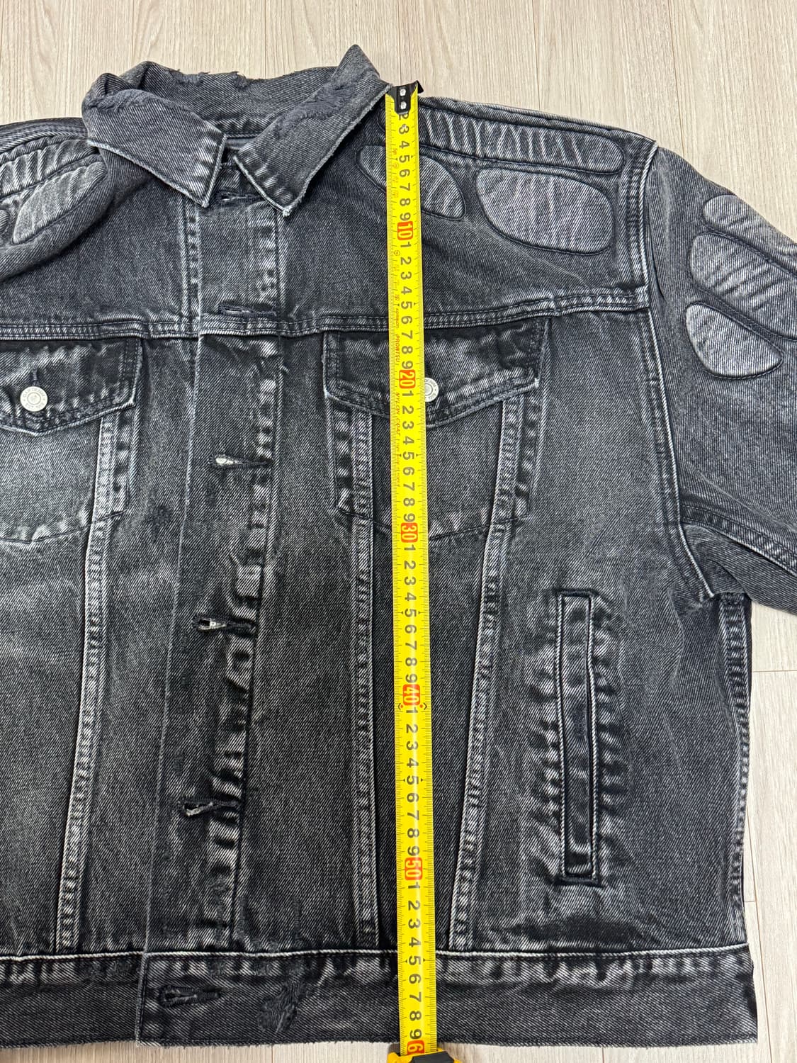 S) 이지갭 발렌시아가 패디드 데님 자켓 흑청 상품이미지8