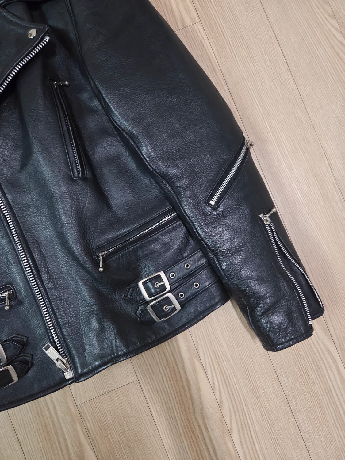 ECHTES LEDER 블랙 레더 라이더 재킷 상품이미지4