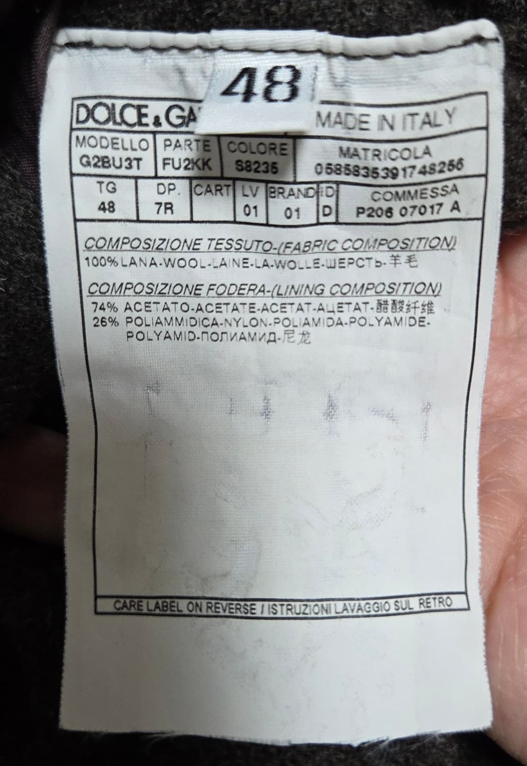 (착샷) 돌체 & 가바나 더블 울 블레이저 자켓 브라운 상품이미지4