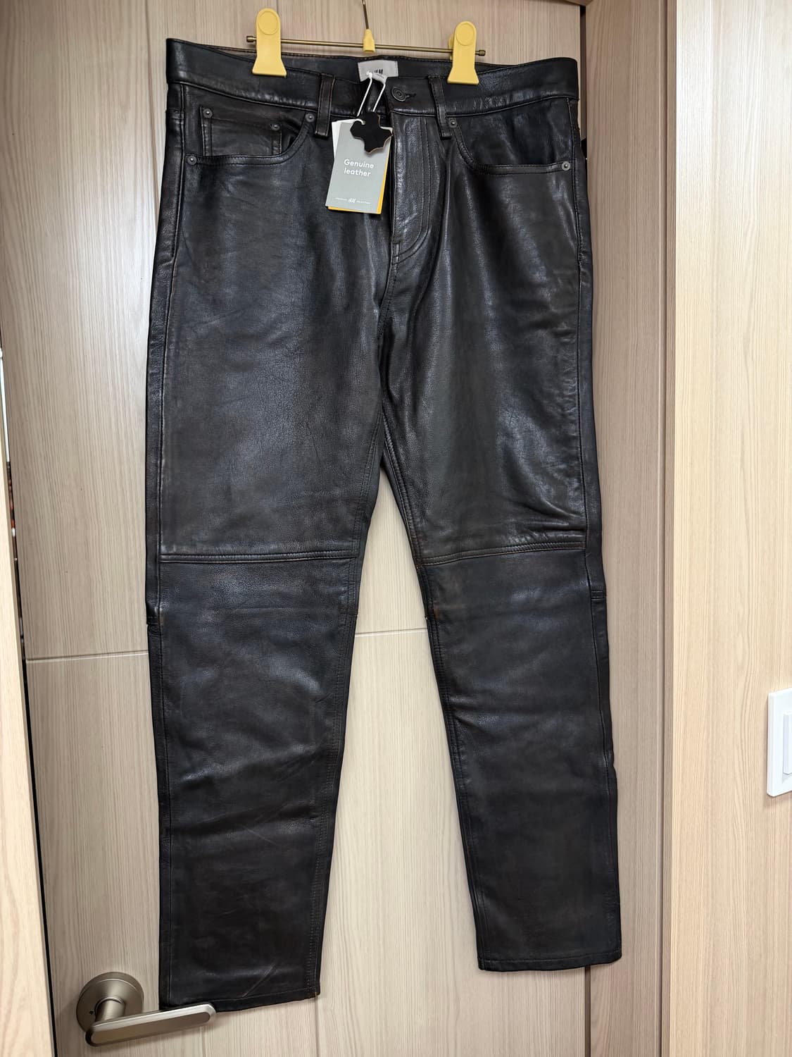 H&M 에디션 리얼 레더 바이커 팬츠 상품이미지1