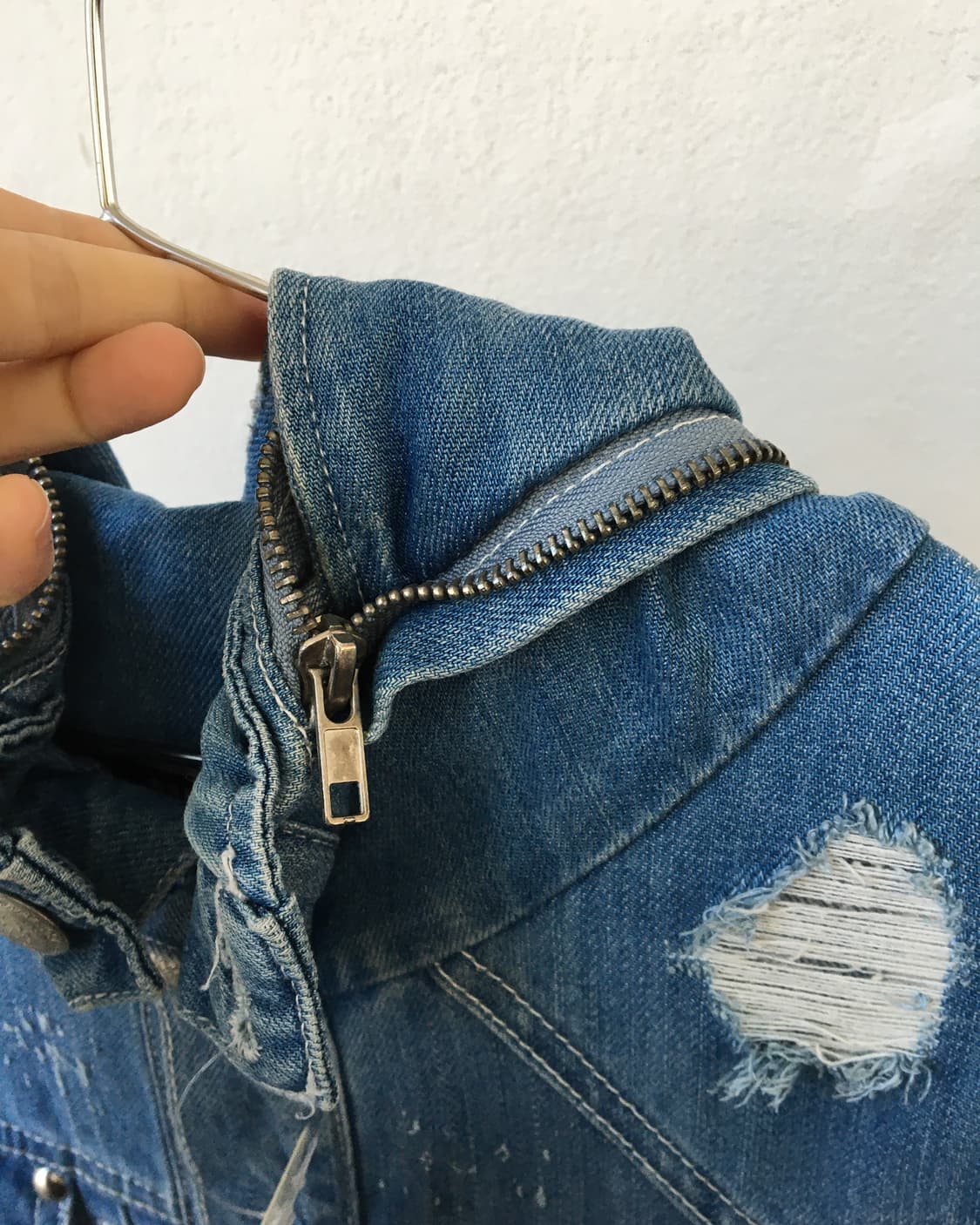 Damage stud point hood jacket 상품이미지4