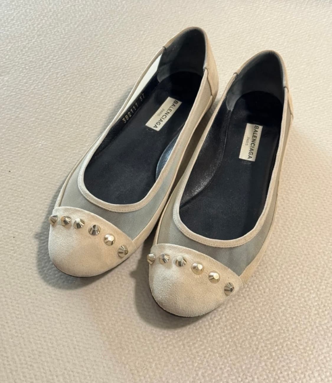 발렌시아가 스웨이드 발레리나 플랫 슈즈 37  상품이미지2