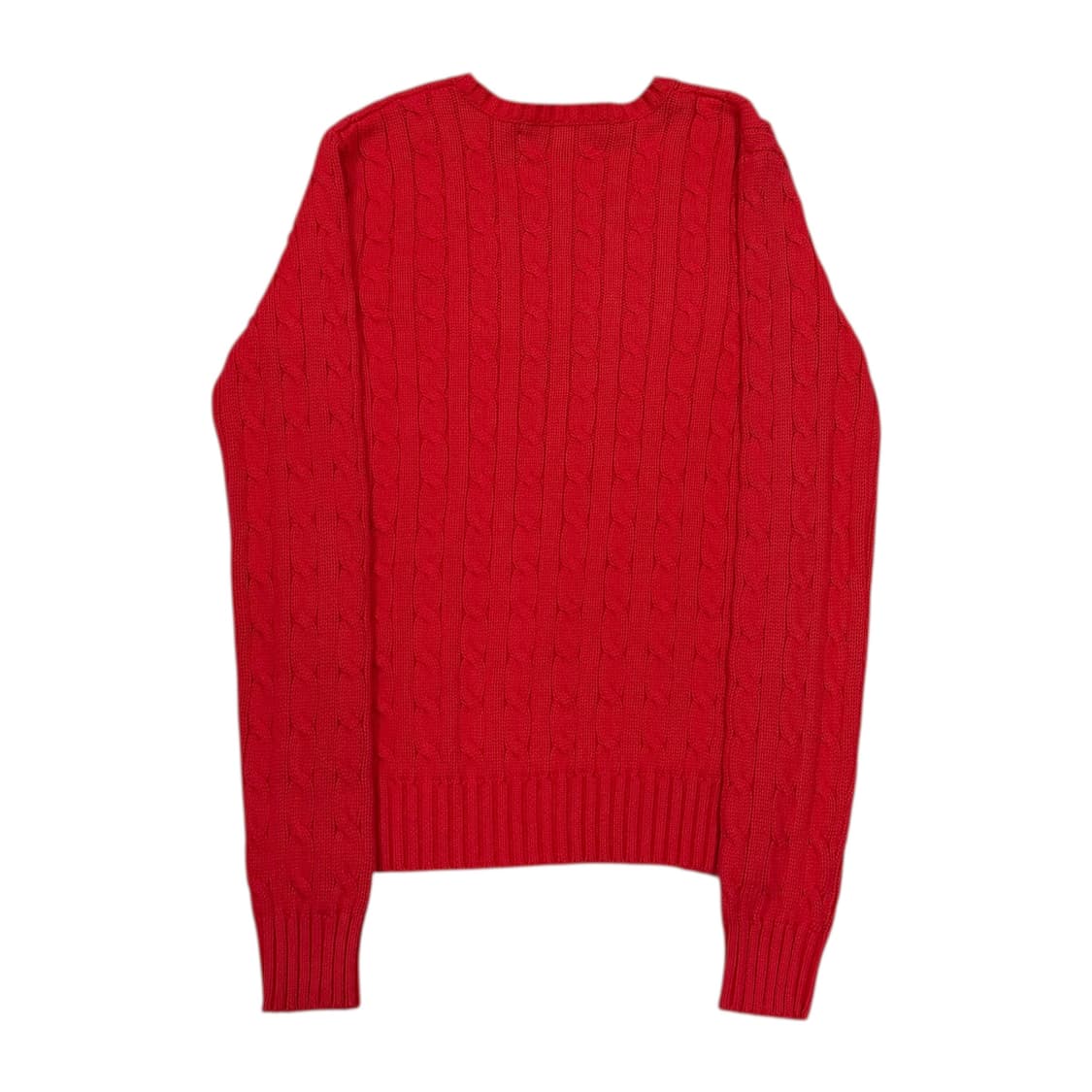 폴로 랄프로렌 꽈배기 케이블 브이넥 니트 레드 S 상품이미지3