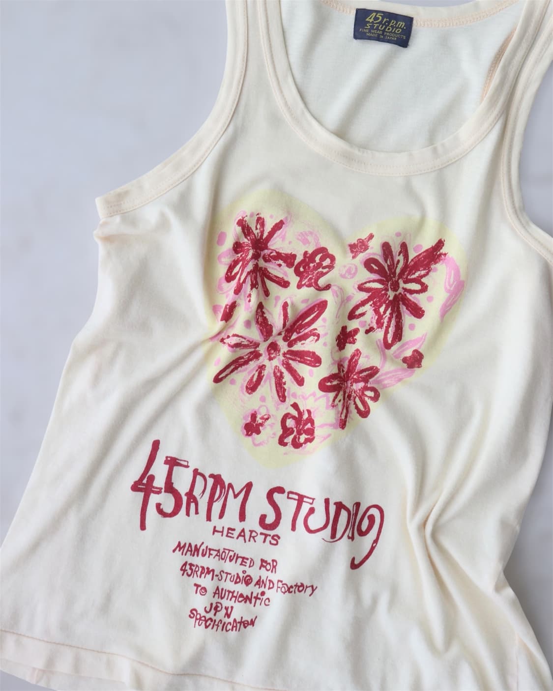 [45rpm] Butter Yellow Hearts Tank Top 상품이미지10