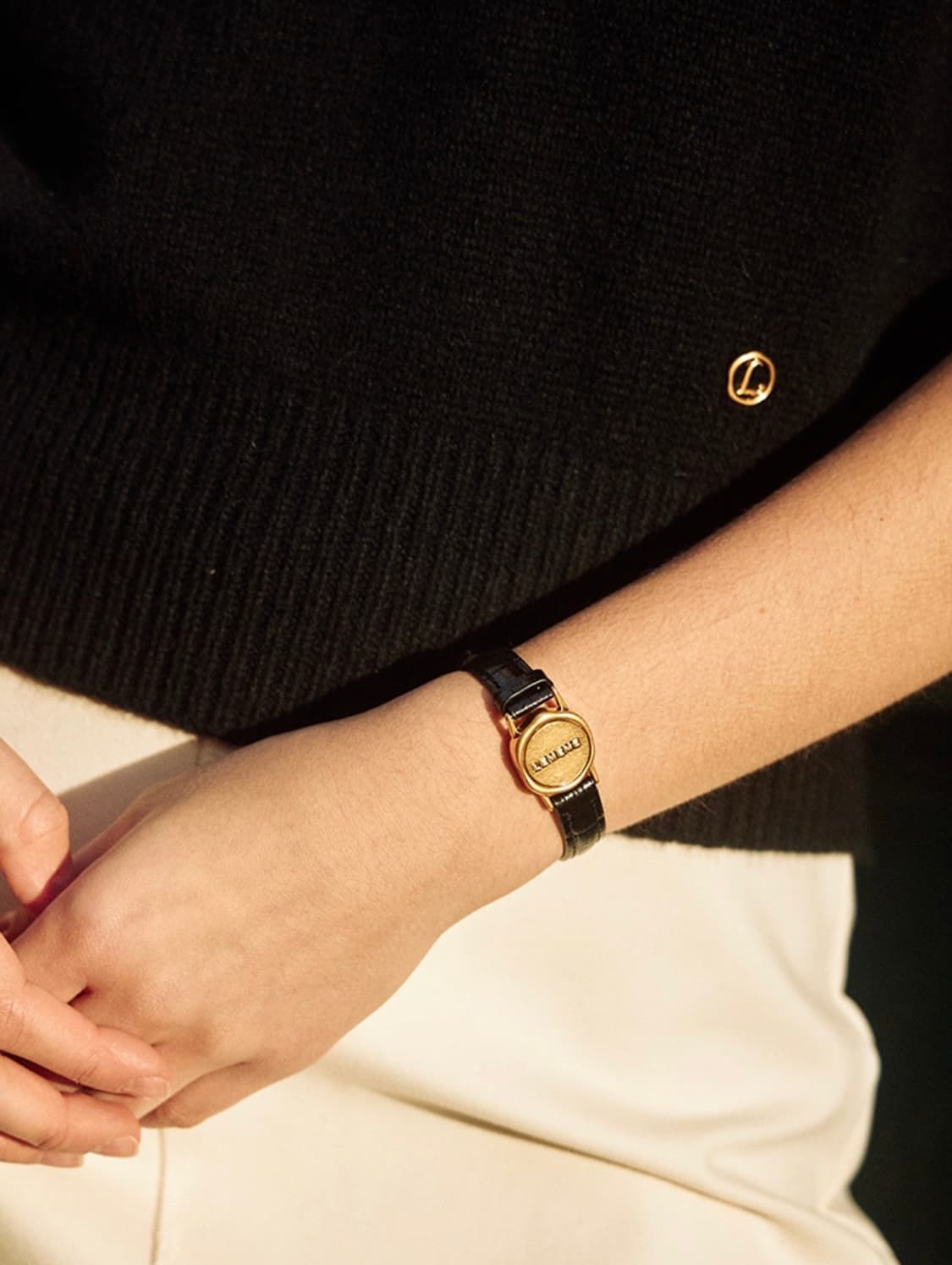 르메메 가죽 팔찌 (블랙) 상품이미지1