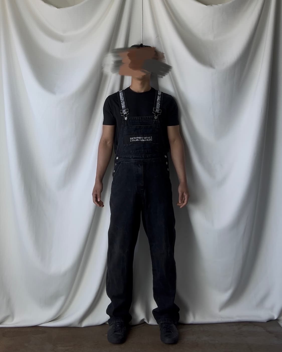 i am not a humanbeing 아임낫어휴먼비잉 워싱 멜빵 팬츠 상품이미지1