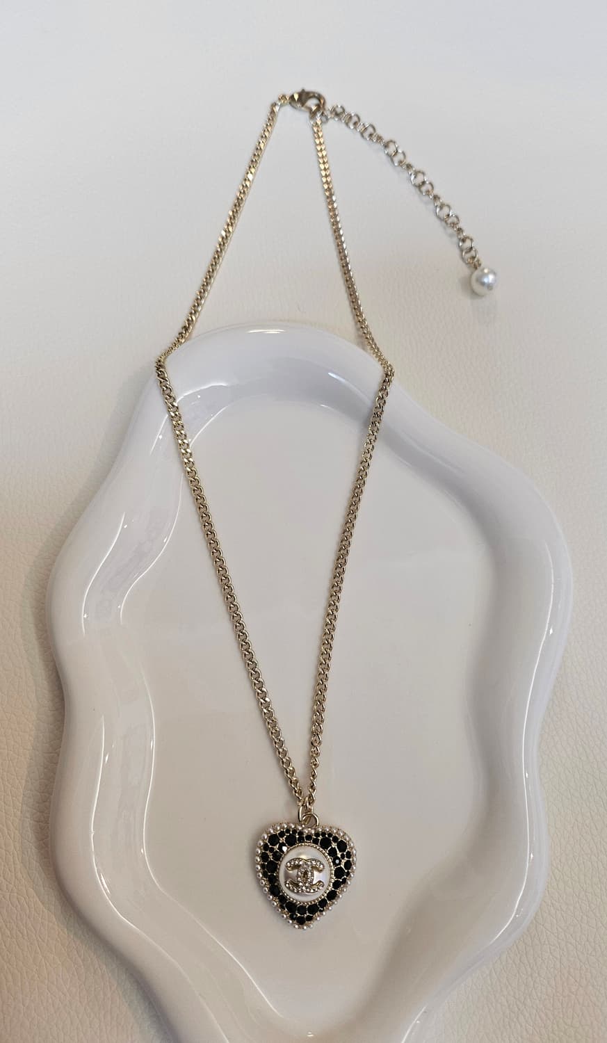 샤넬 블랙스톤하트 목걸이 업사이클링 상품이미지4