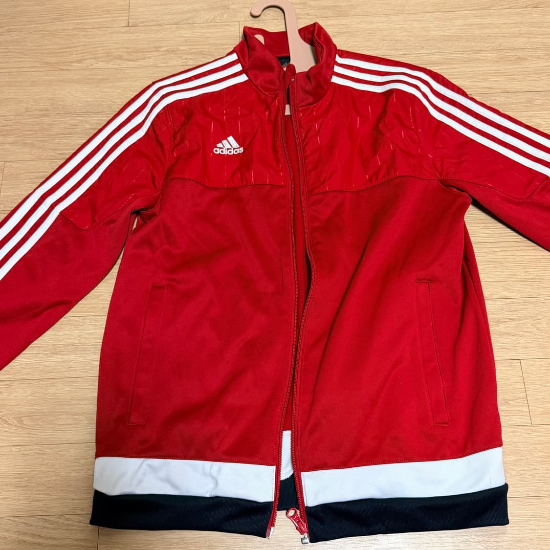 아디다스 레드 트랙탑 집업 져지 상품이미지1