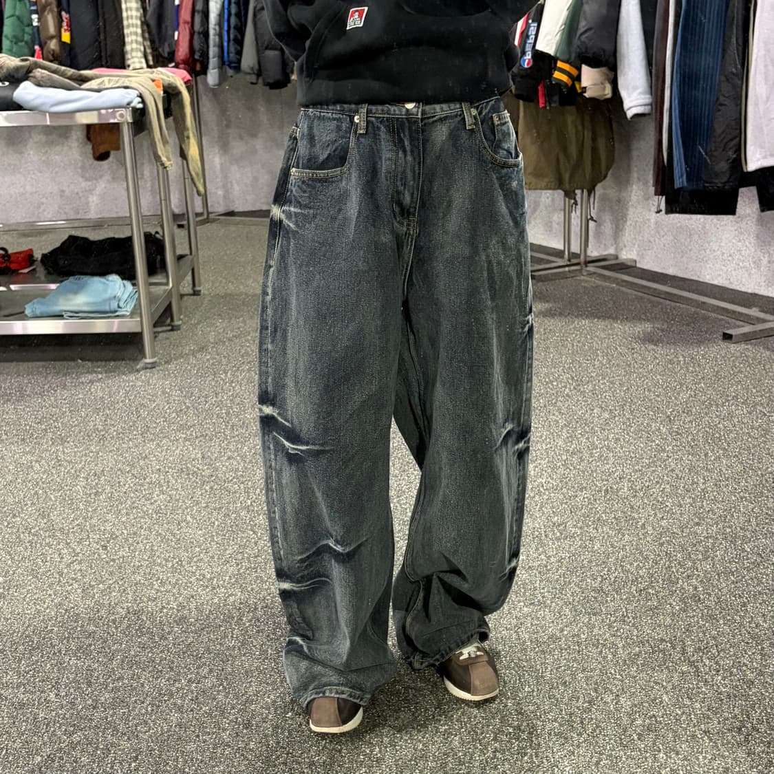 ANOLORCODE 포인트워싱 와이드데님팬츠 B3939 상품이미지1