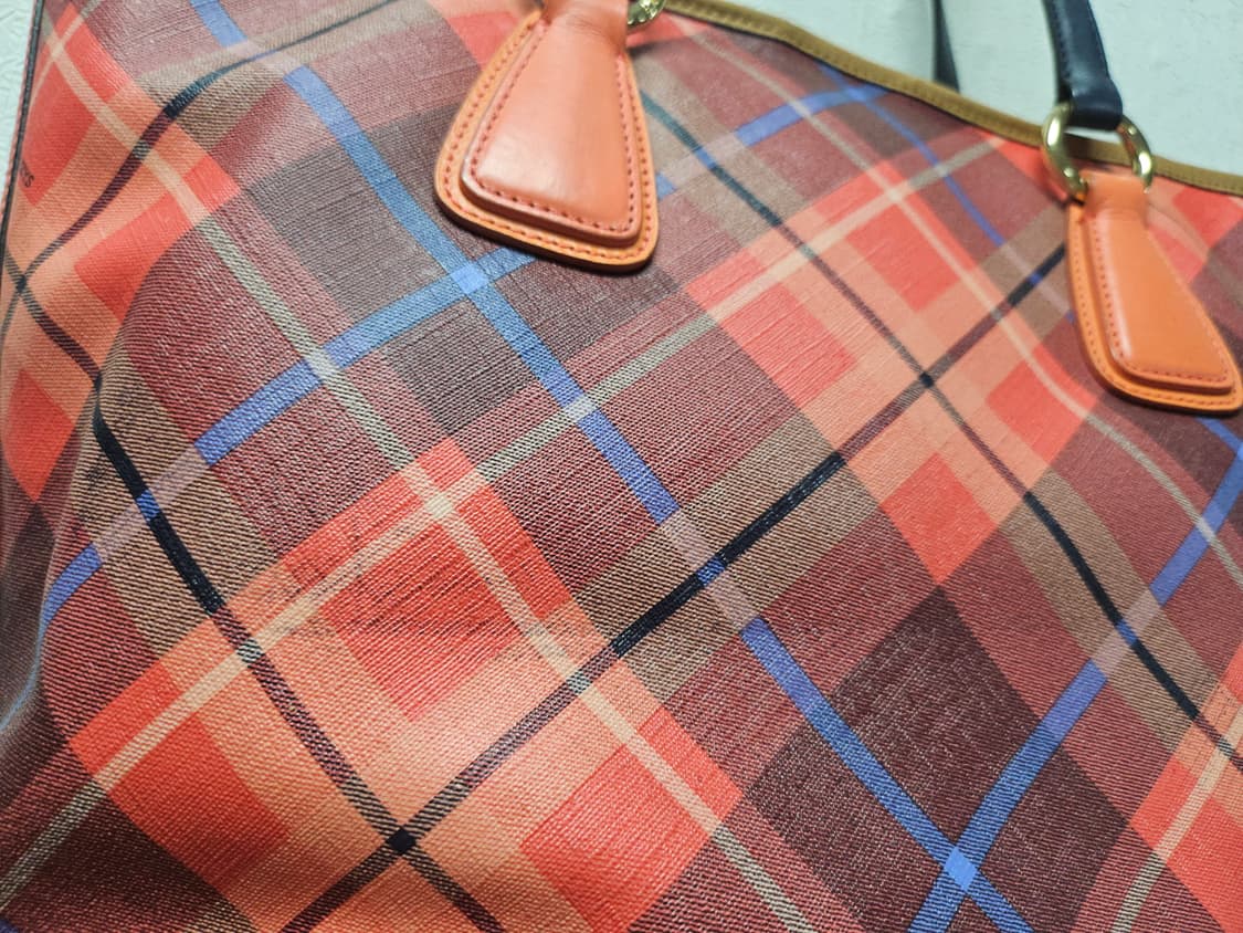 헤지스  WALES CHECK 레드 뉴 체크 패턴 쇼퍼백 상품이미지3