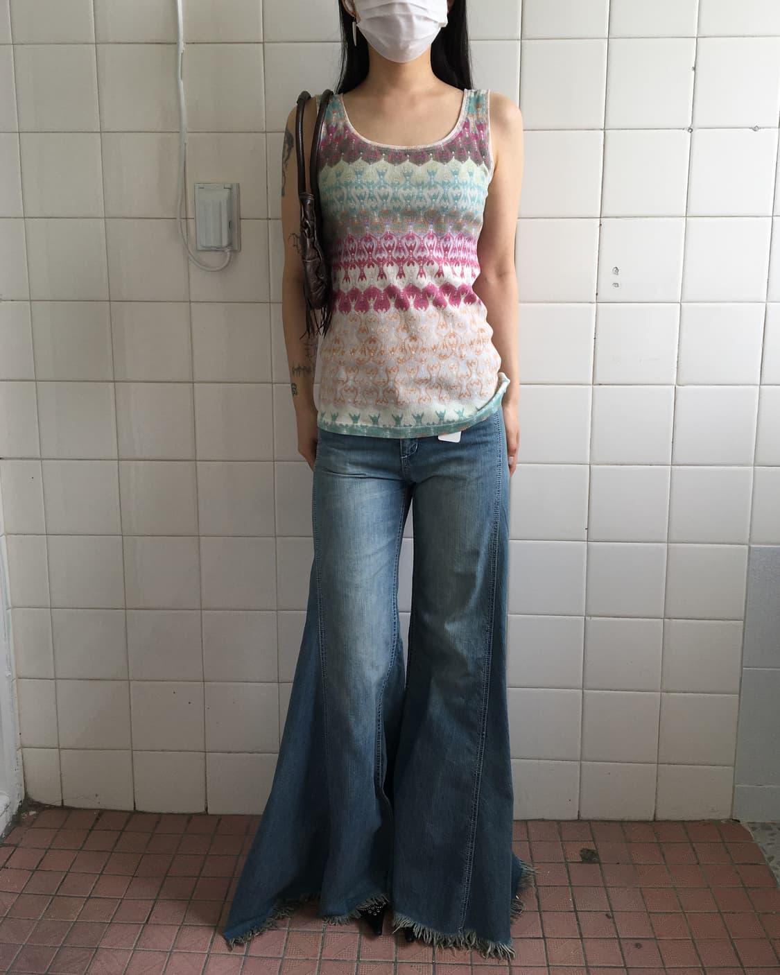 Ornament pattern ribbed sleeveless 상품이미지7