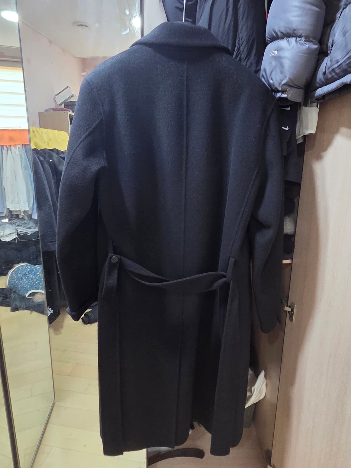 솔리드옴므 블랙 울캐시 코트 상품이미지2