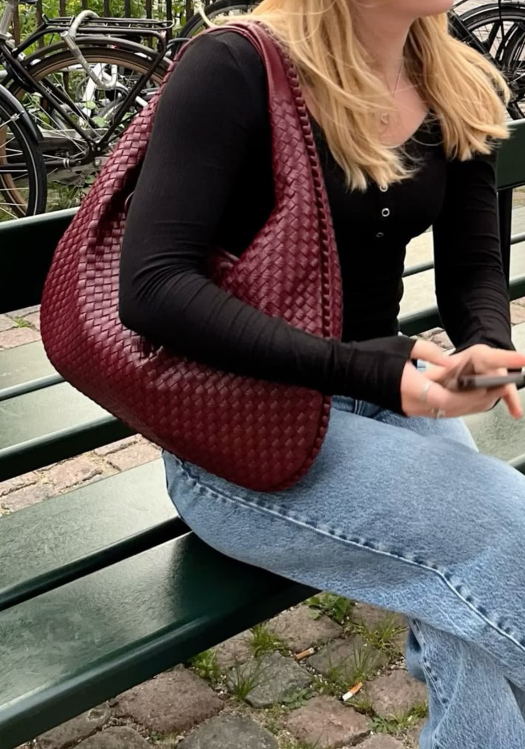 [A 정품] 보테가베네타 호보백 미디움 버건디 상품이미지9