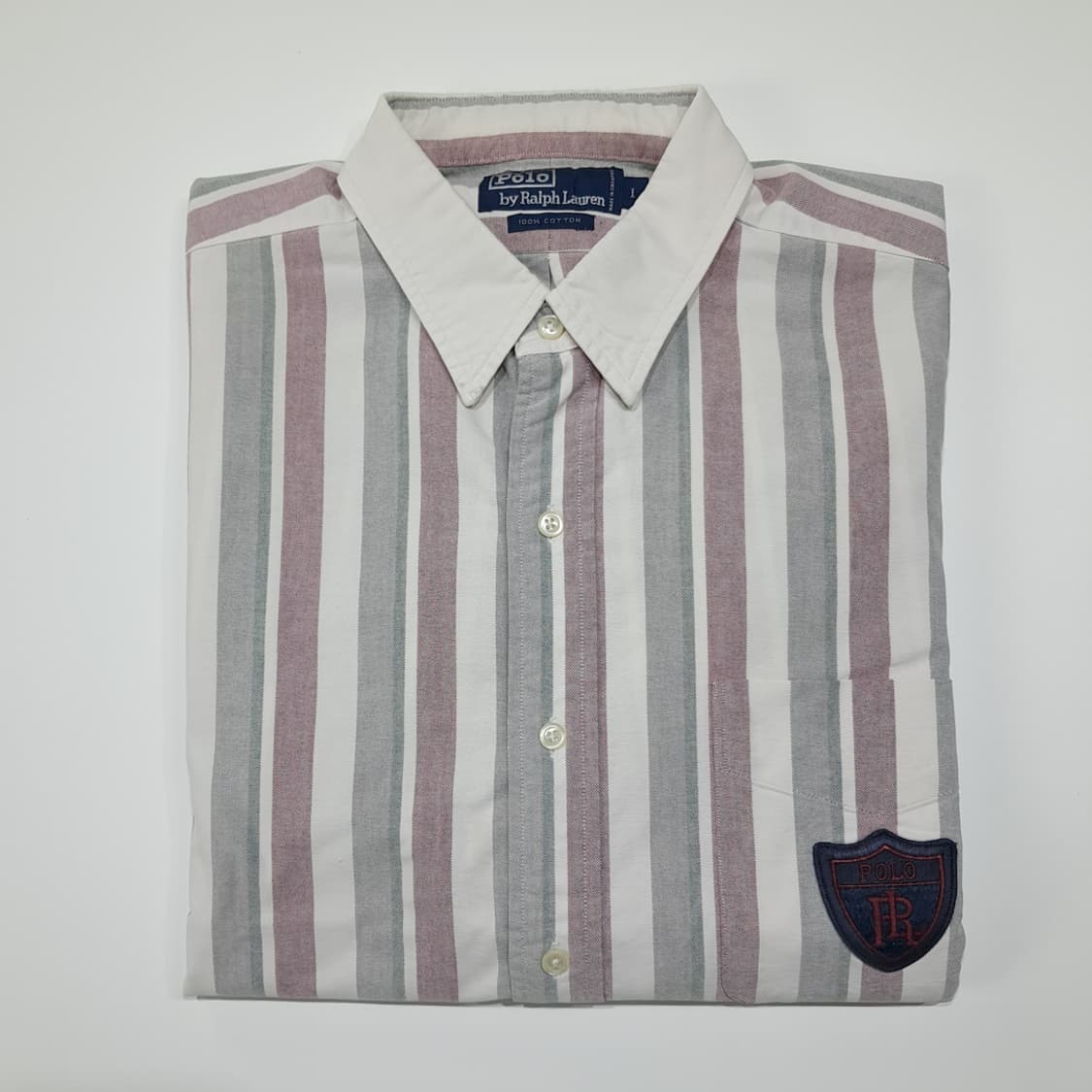 CL604 L 폴로 90s 싱가포르판 올드스쿨 스트라이프 엠블럼 셔츠 상품이미지9
