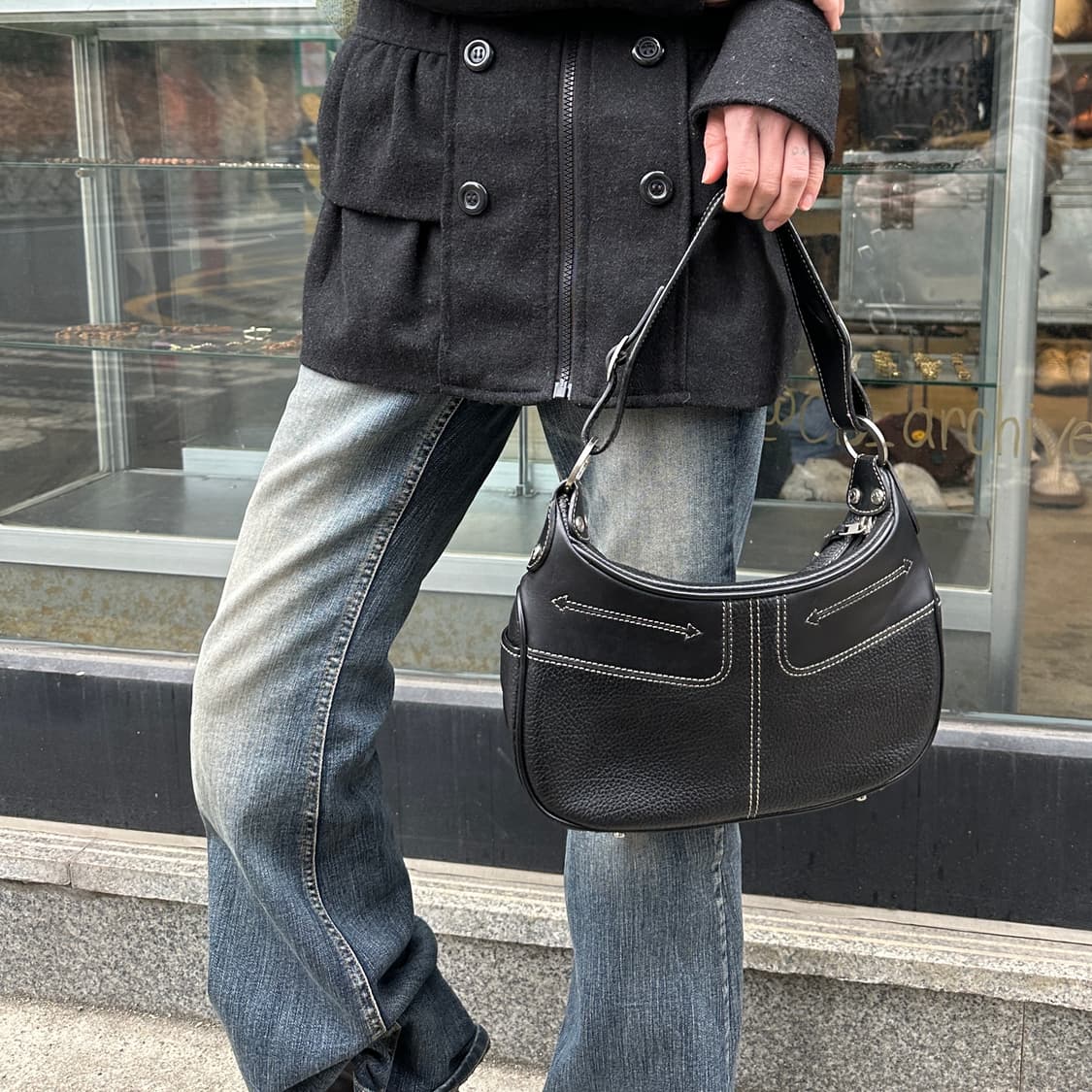 00s 카파치 이태리 가죽 애로우 가방 상품이미지7