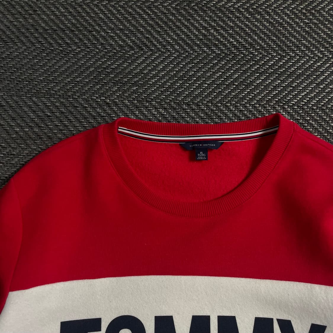 90s 타미힐피거 올드스쿨 스펠아웃 박시핏 배색 맨투맨y 4381 상품이미지5