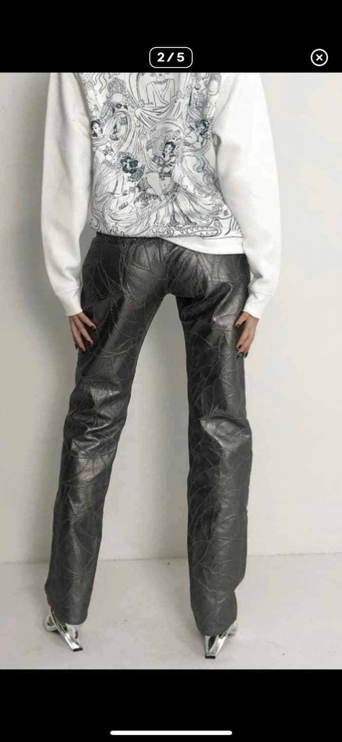 604service 레더팬츠 블랙 s 상품이미지2