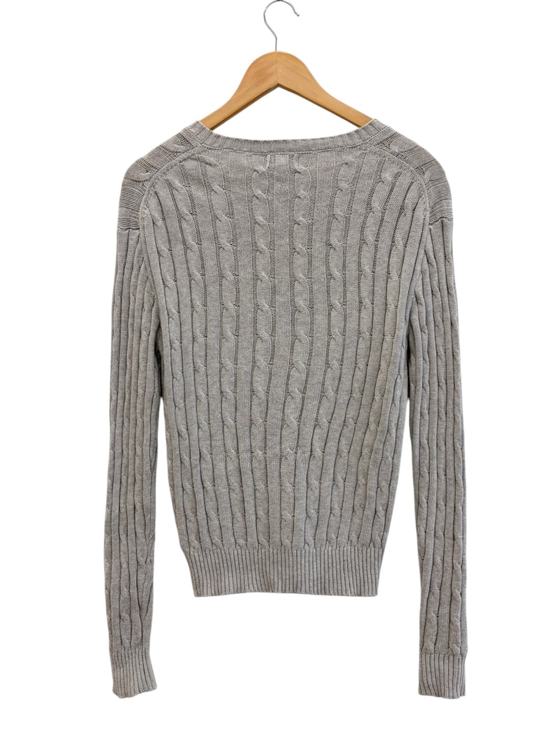 폴로 꽈배기 브이넥 니트 그레이 (L) 상품이미지7