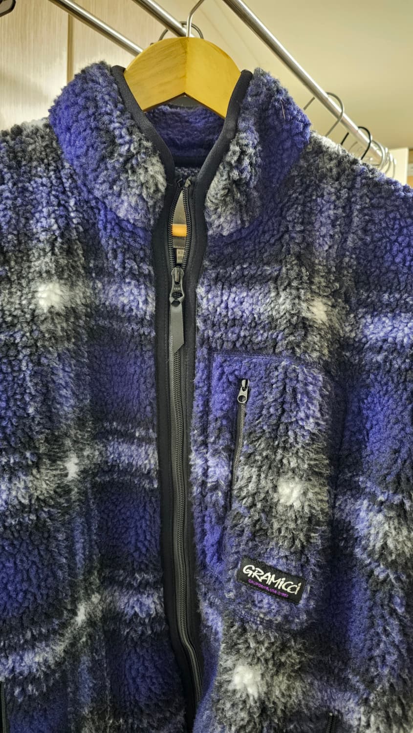 그라미치 쉐도우 플레이드 셰르파 자켓 퍼플 M(100) 상품이미지2
