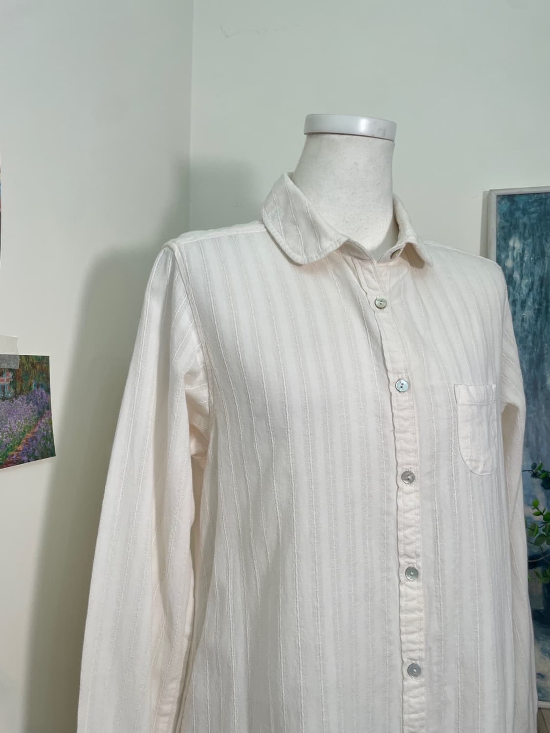 EARTH pink ivory lace cotton shirt opc 상품이미지6