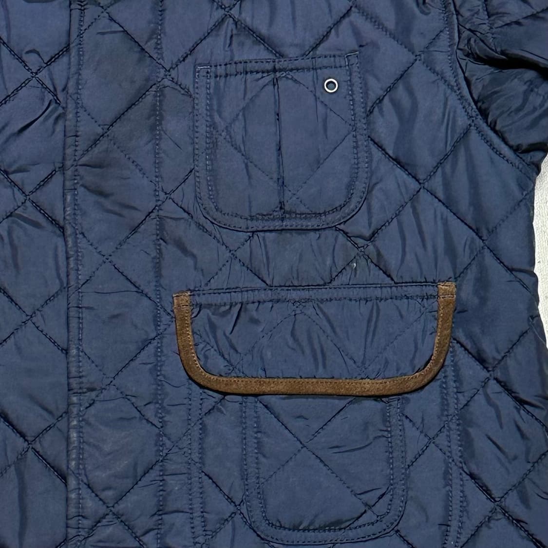 L 폴로랄프로렌 코듀로이 카라 네이비 롱 퀼팅 자켓 상품이미지6