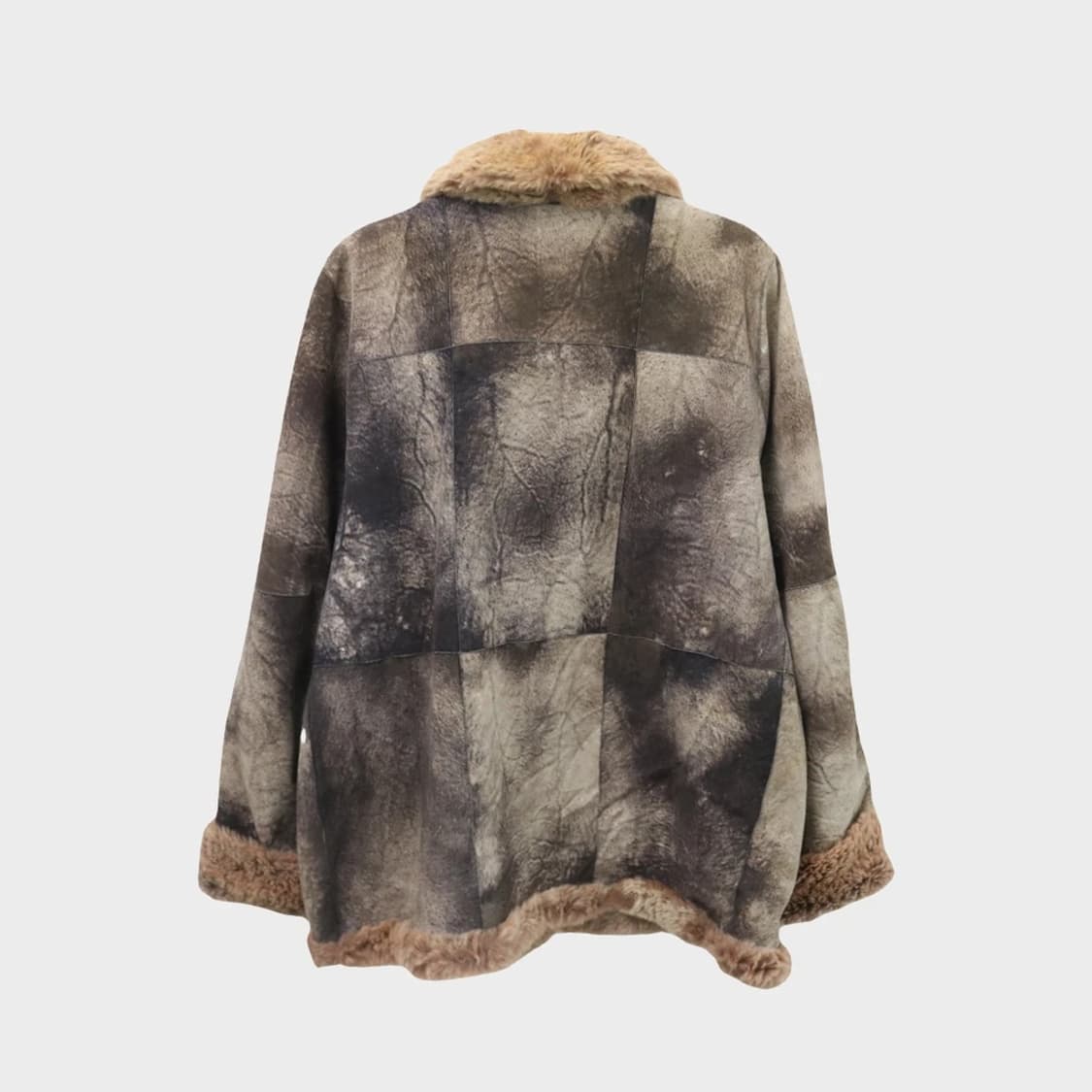 화이트베어 안감 퍼 가죽 패치워크 자켓 61772 상품이미지2