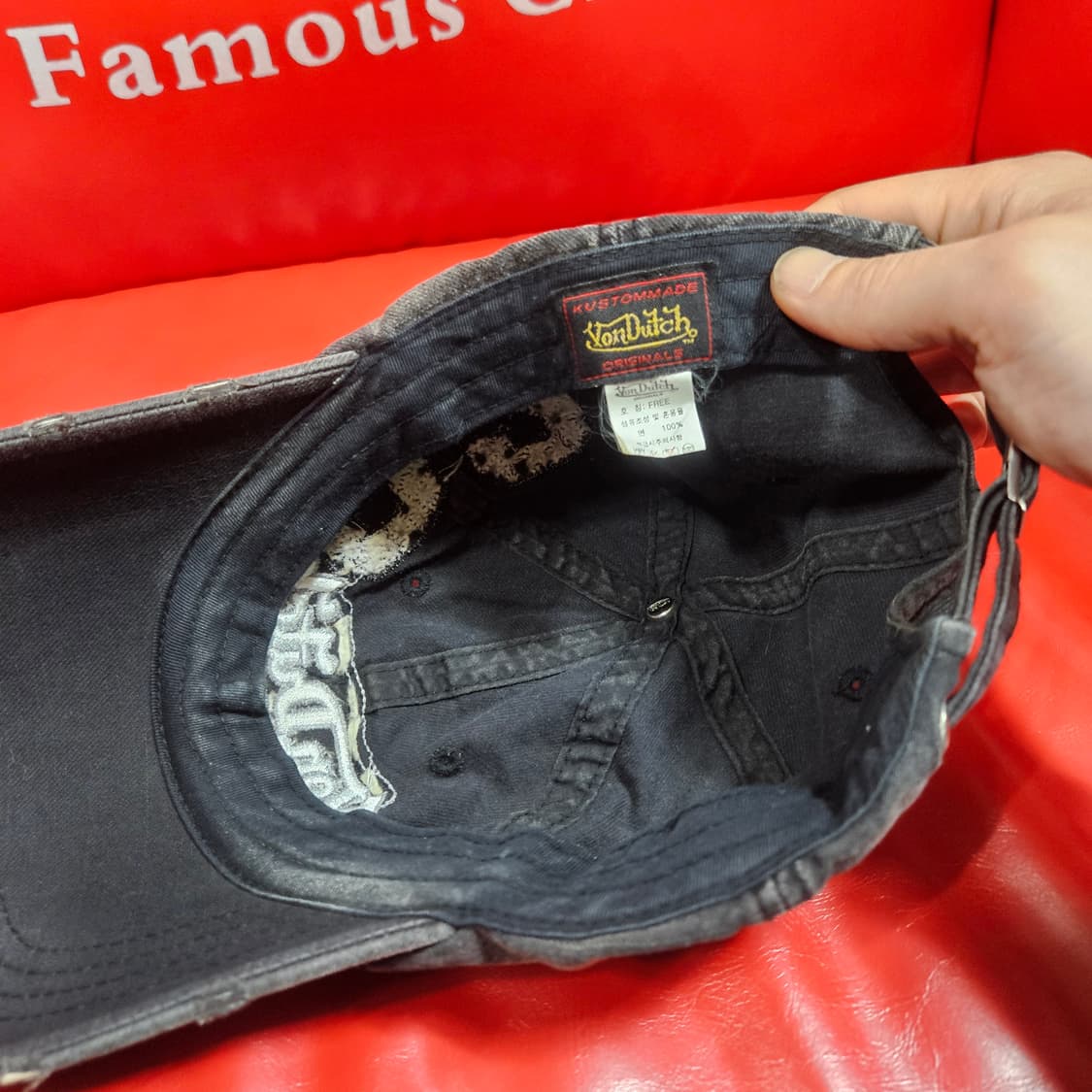 본터치(Vondutch) 빈티지 y2k 워시드 차콜 볼캡 상품이미지7