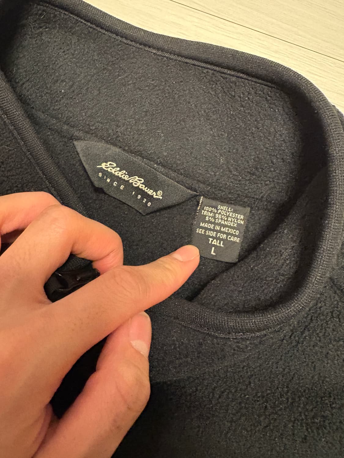 L)90s~00s 에디바우어 블랙 플리스 자켓 상품이미지5