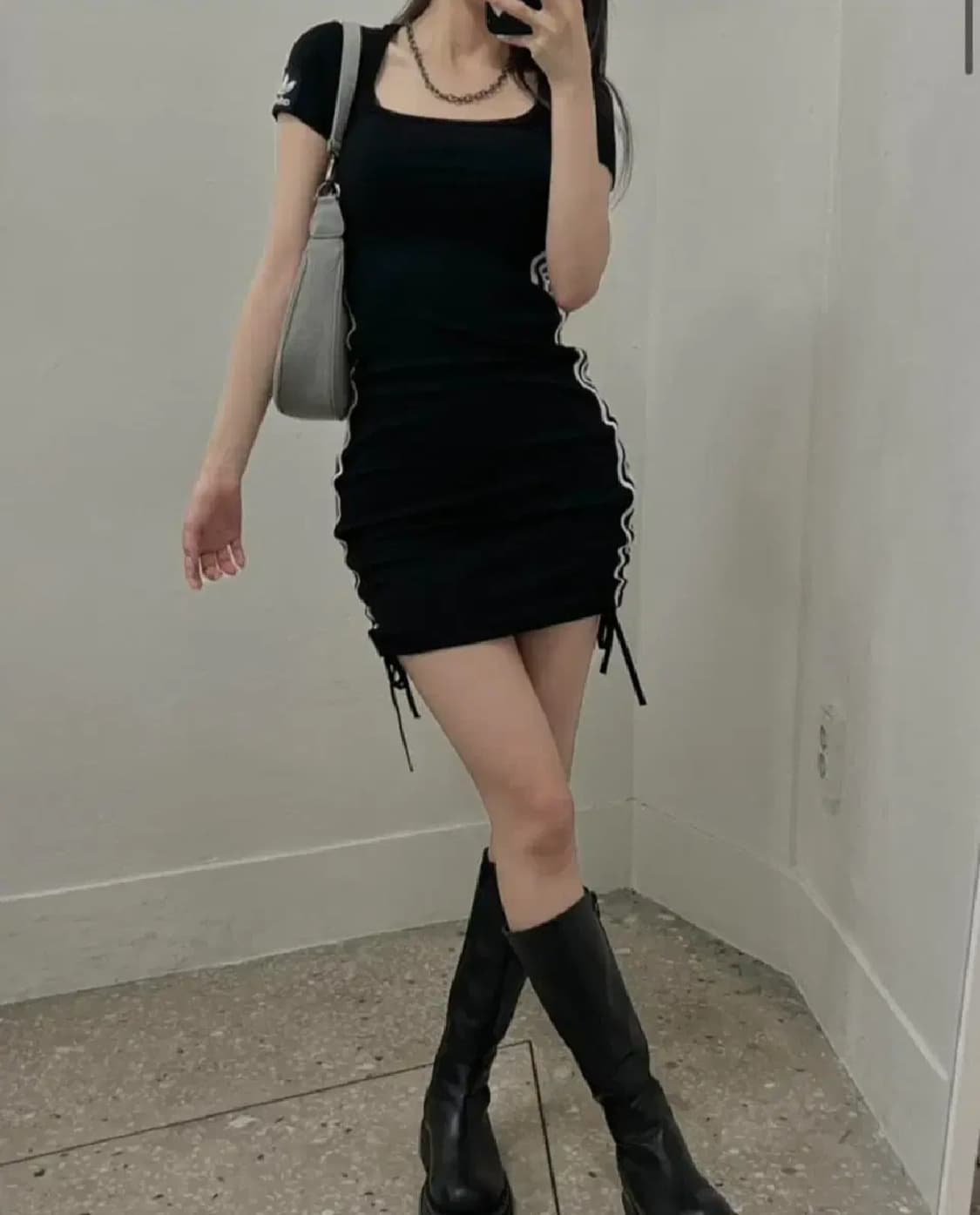유이브 빈티지 아디다스 커스텀 원피스 유로파 블랙 상품이미지1